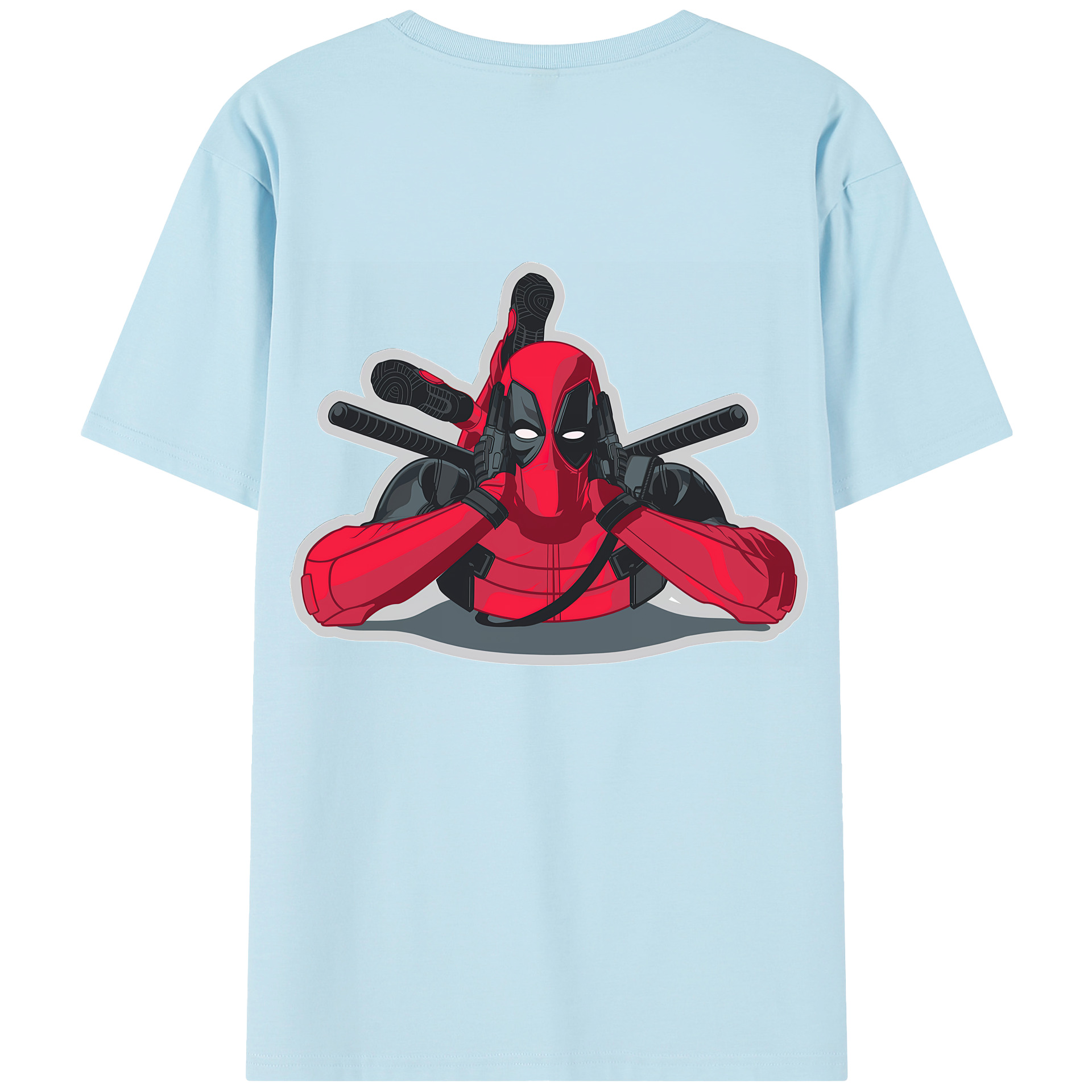 （画像用） Deadpool デッドプール 綿100％半袖Tシャツ（背面プリント）